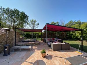 Pergola piscine, jacuzzi thermolaqué gris anthracite 7016